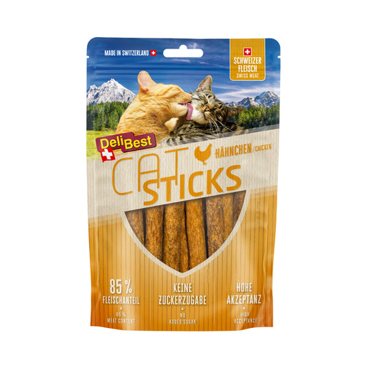 DeliBest Cat Snack Sticks aus Hähnchenfleisch – natürliche Leckerlis für Katzen