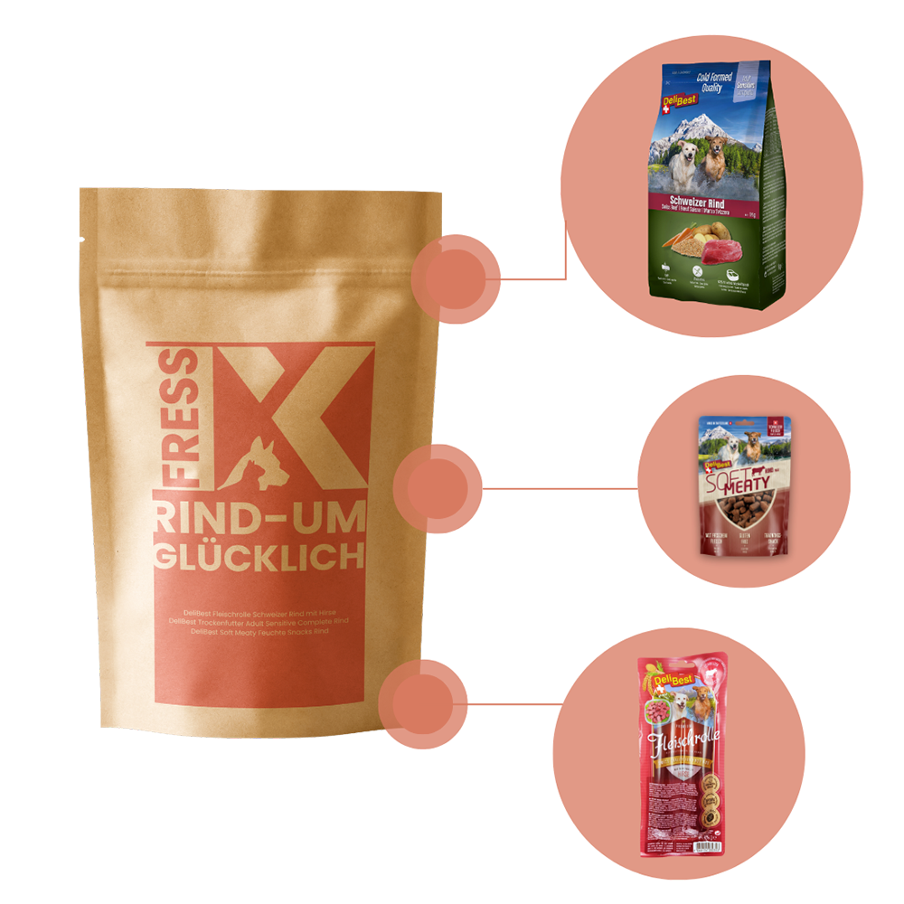 Rind-um glücklich - DeliBest Paket für Hunde