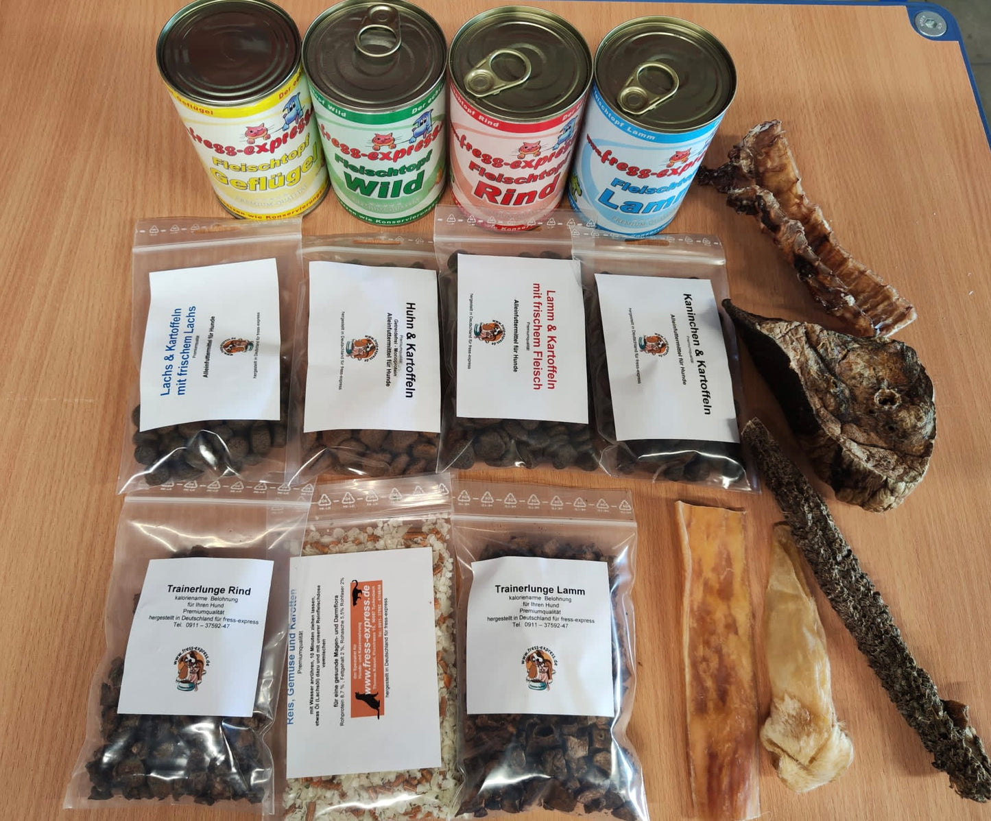 Probepaket Hund - Kauartikel, Trocken- und Nassfutter plus Ergänzungsfutter Hypoallergen!