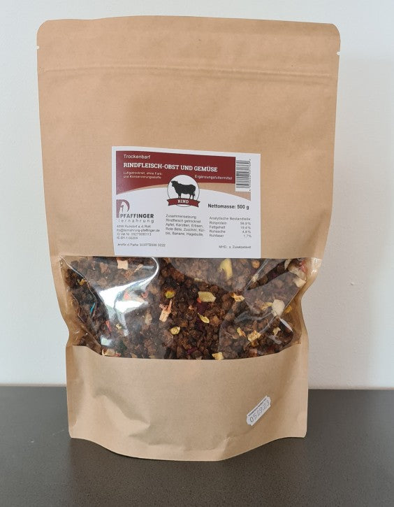 Trockenbarf Rindfleisch- Obst und Gemüse kg