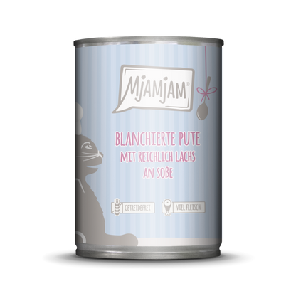 MjAMjAM – blanchierte Pute mit reichlich Lachs an Soße  380 g