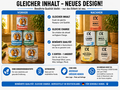 fress-express Reinfleischdosen gemischt 400g + 800g