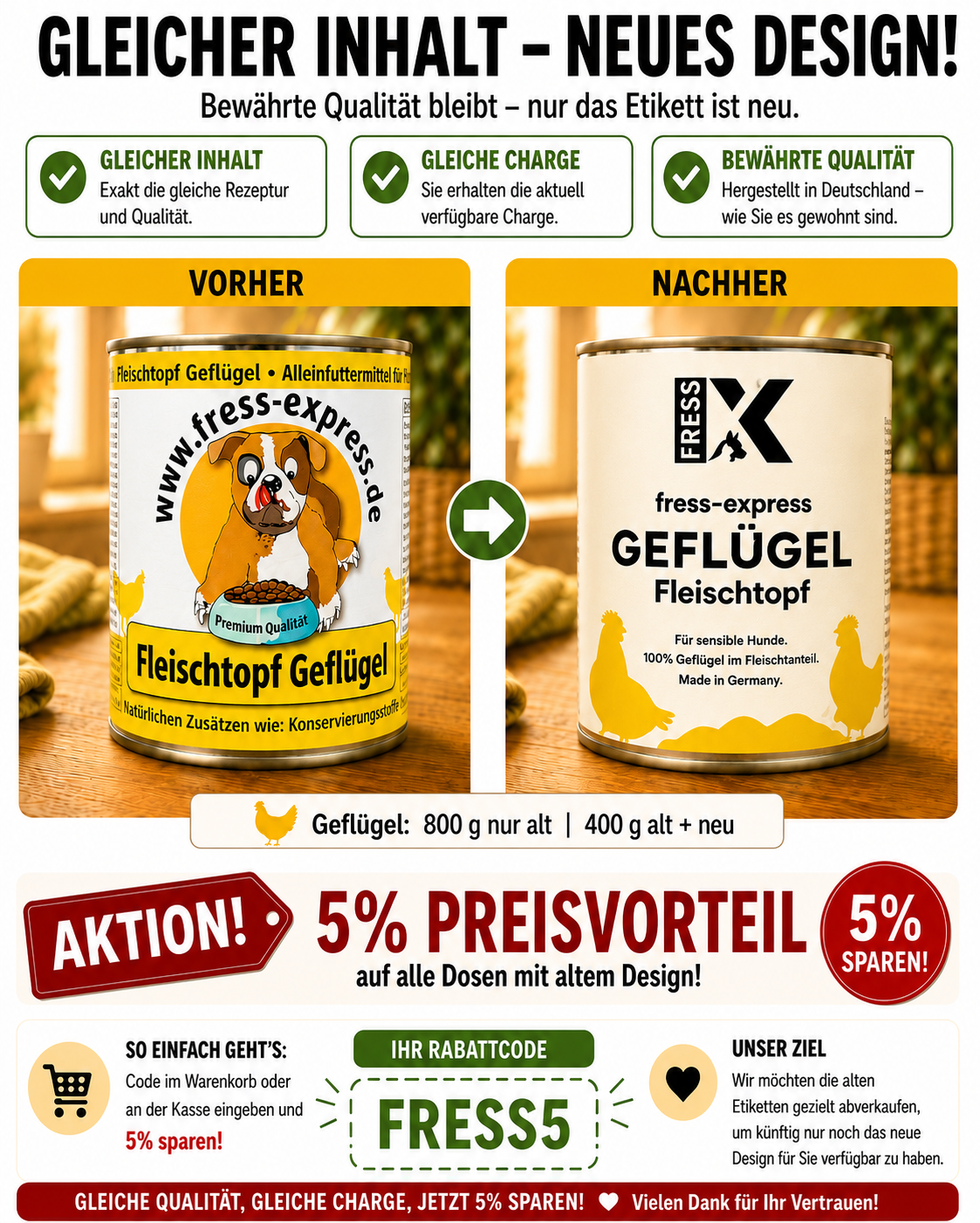 fress-express Fleischtopf Geflügel 400 + 800g