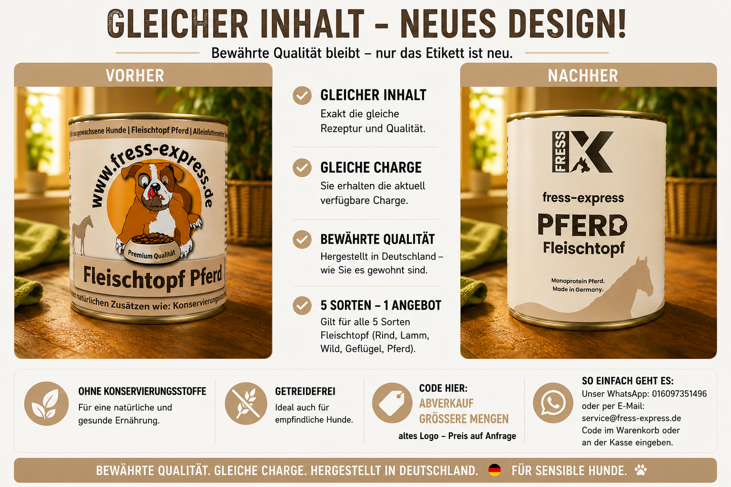 fress-express Fleischtopf Pferd 400 + 800g