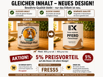fress-express Fleischtopf Pferd 400 + 800g