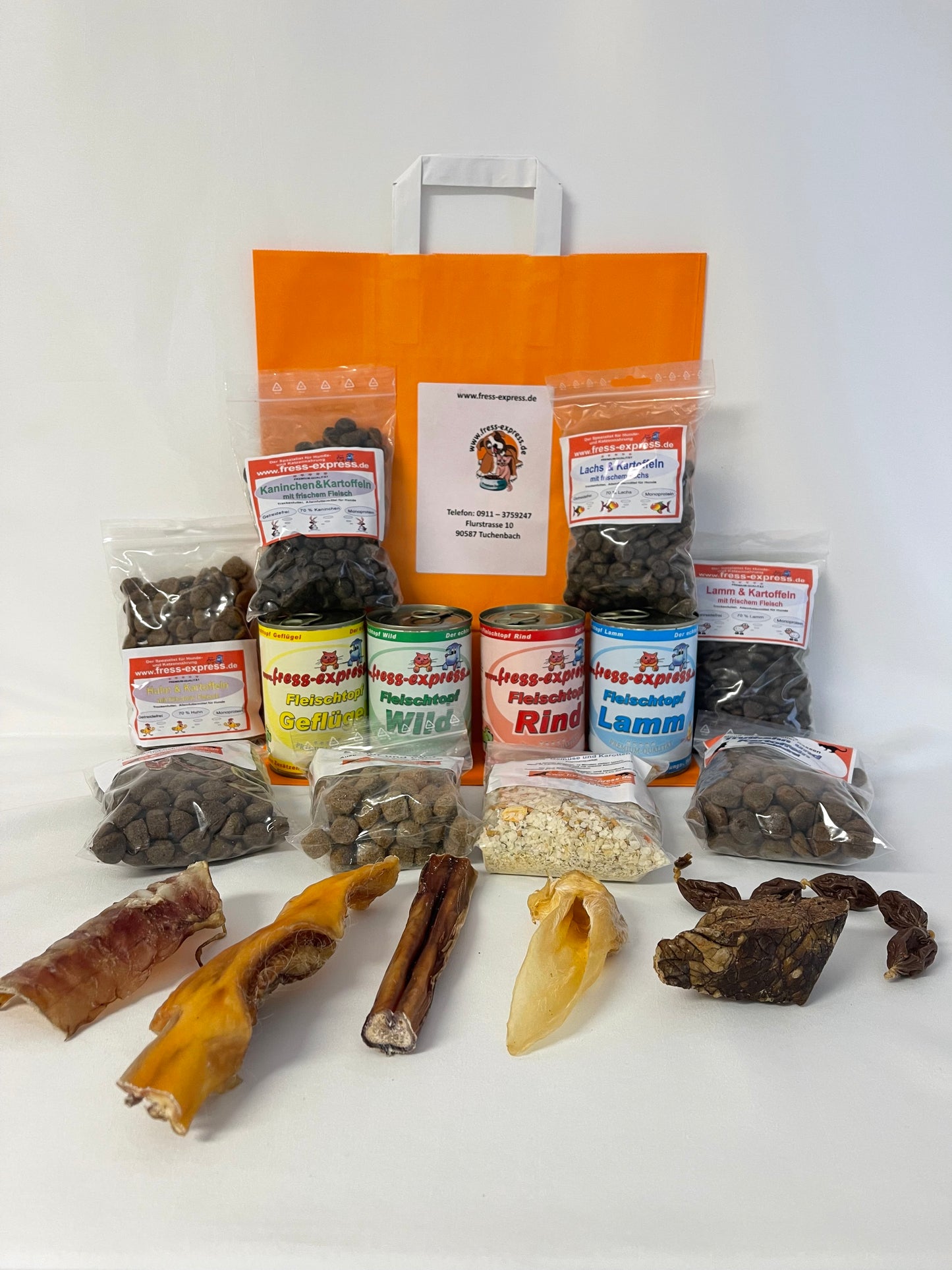 Probepaket Hund - Kauartikel, Trocken- und Nassfutter plus Ergänzungsfutter Hypoallergen!